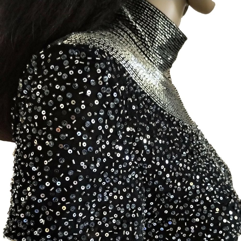 Escada Sequin Runway Couture Silver Sequins Beade… - image 3